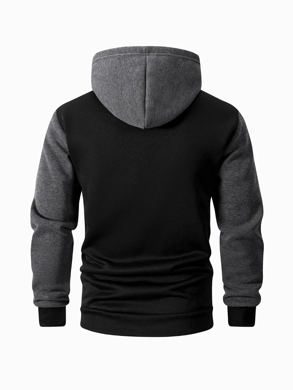 Autumn Winter Men's Color Blocking Hoodies Zipper Closure Long Sleeve Jacket Male Loose Casual Sports Multi Pockets Sweatshirt