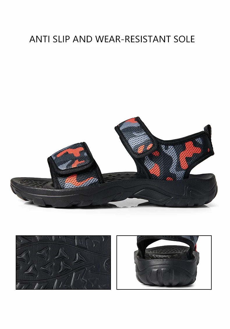 Men Sandals Summer Leisure Beach Holiday Outdoor Male Retro Comfortable Casual Sandals Breathable Mesh Men Flip Flops