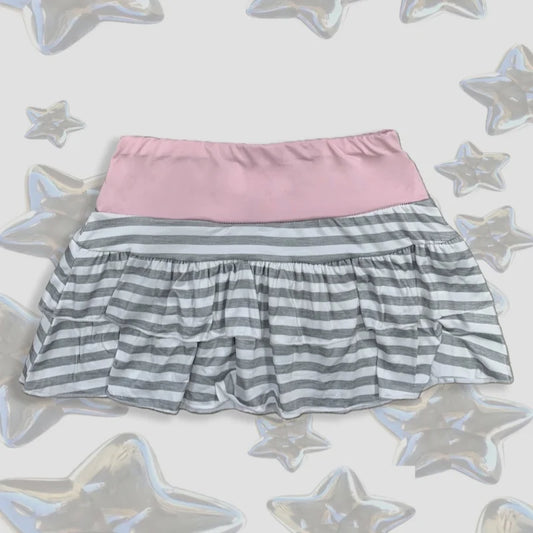 Summer  Japanese  Korean Sweet Style Niche Spicy Girl Versatile Mini Skirt Sexy Fashion Striped Contrasting A-line Short Skirt