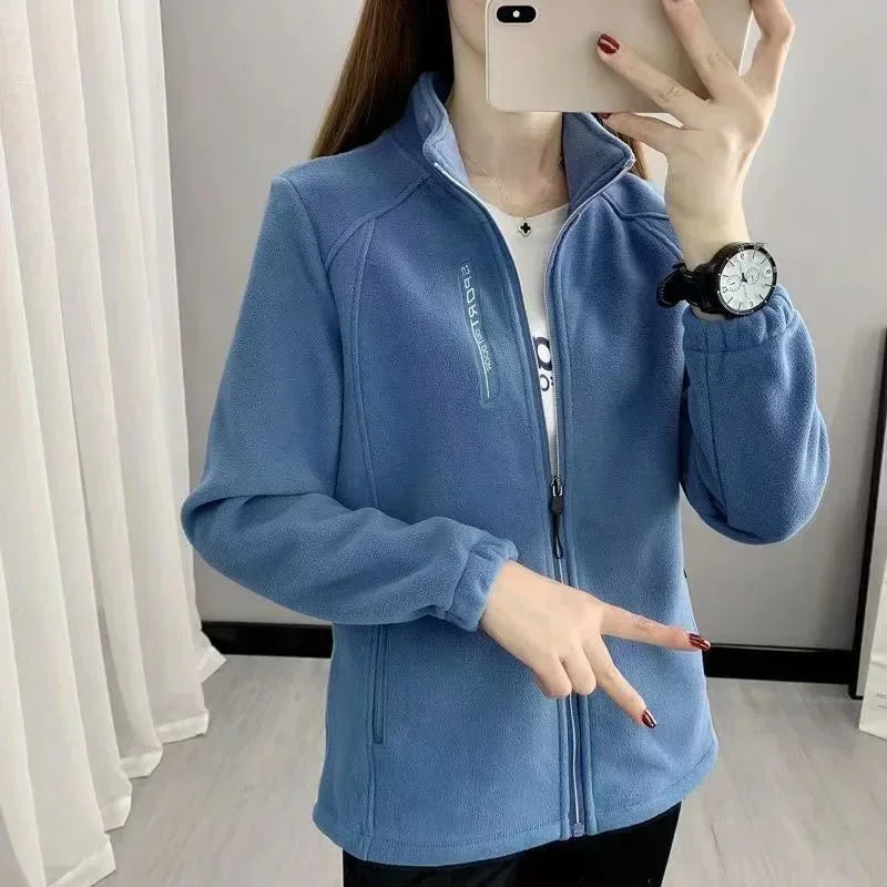 Smvp 2024 Autumn Winter New Casual Standing Neck Thickened Clothing Coat Lady Two-sided Fleece Outdoor Sport Keep Warm Overcoat