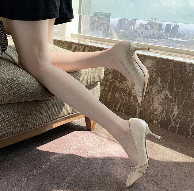 Ladies Pumps Black Rhinestone Diamond Wedding Bride Shoe with Heel Women's Shoes Crystals Elegant Dress A Lastest Wholesale Chic