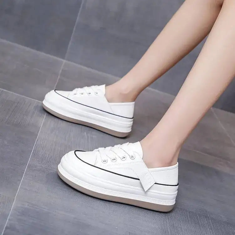 2025 New Women's Shoes Platform Sneakers Walking Fashion Lace-up High Quality Comfortable Women Running Shoe