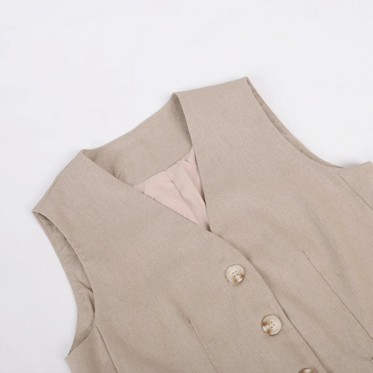 Sleeveless Vest Jacket Top Casual Pants Two-piece Set For Women's Wide Leg Pant Sets Sexy Summer Boho Cotton Linen Ladies Suits