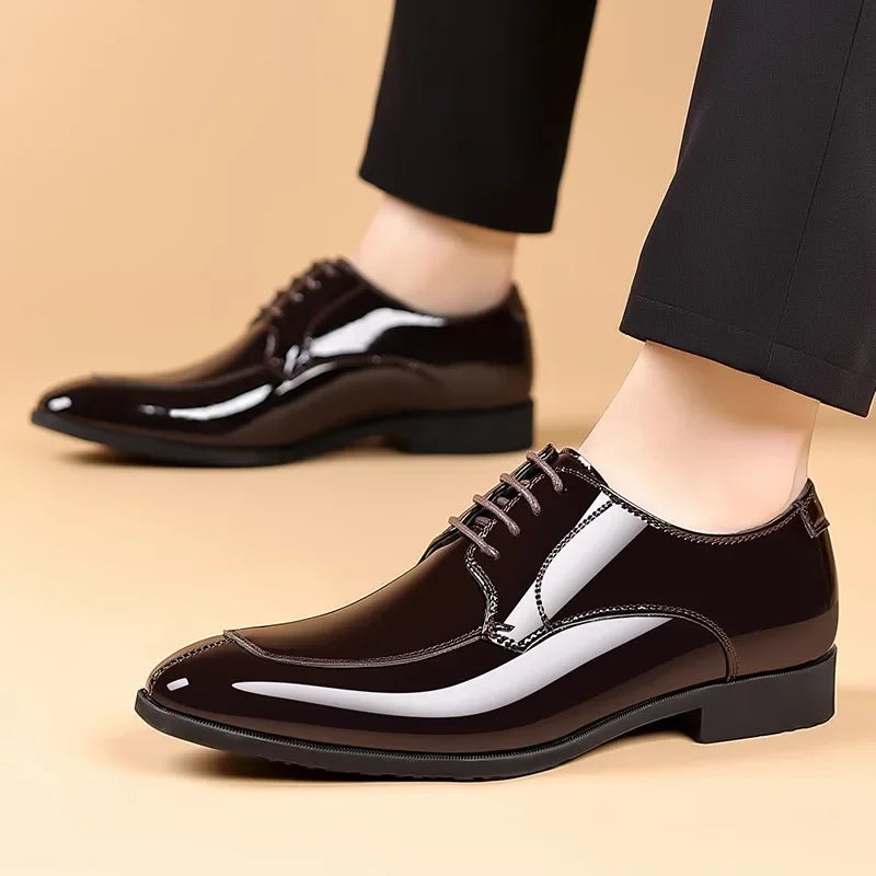 Shoes for Men Fashion Patent Leather Shoes Luxury Pointed Toe Oxford Shoes Men High Quality Business Shoe Designer Wedding Shoe