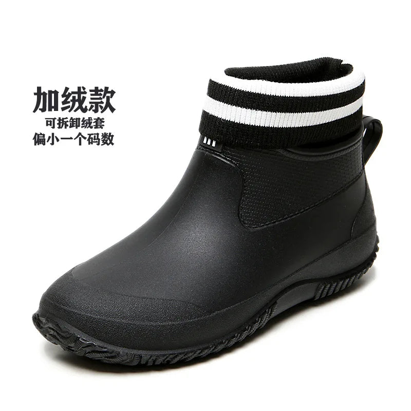 Men's Non-Slip Rain Boots Waterproof Rubber Ankle Boots Outdoor Leisure Fishing Boots Student Rain Boots Platform Boots 장화 2023