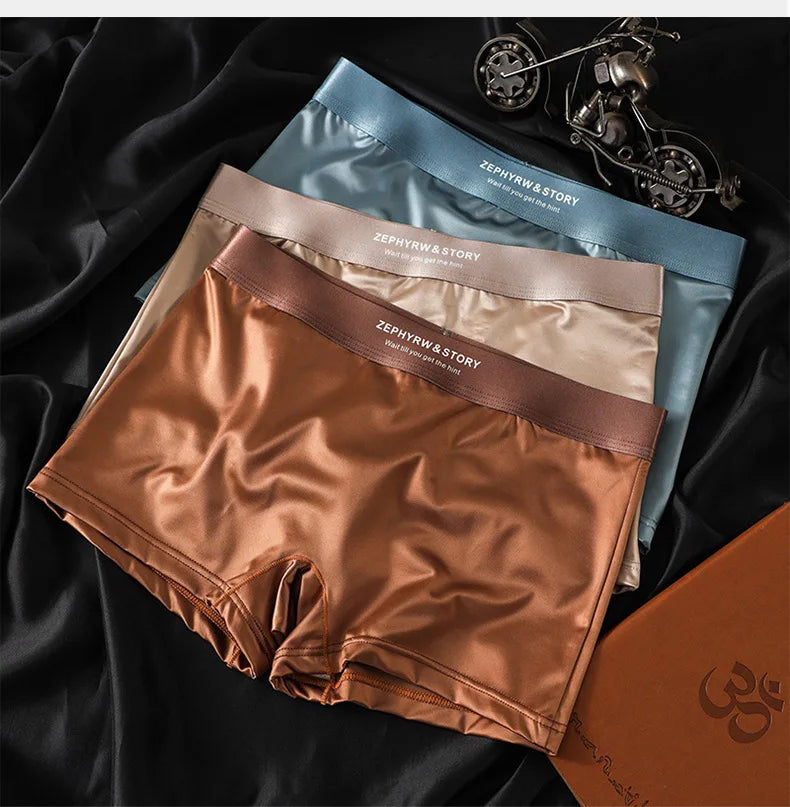 Satin Ice Silk Women's Underwear, Casual, Sporty, Comfortable, Breathable, Quadrangle Pants, Safety Pants, Women's Panties.