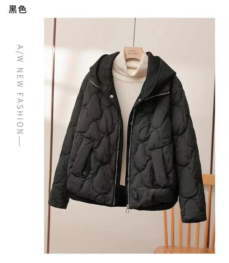 2025 Fashion Coats Korean Style Loose Cropped Coat Women Jacket Women Parkas Warm Puffer Jackets Casual Coat New Winter Clothes