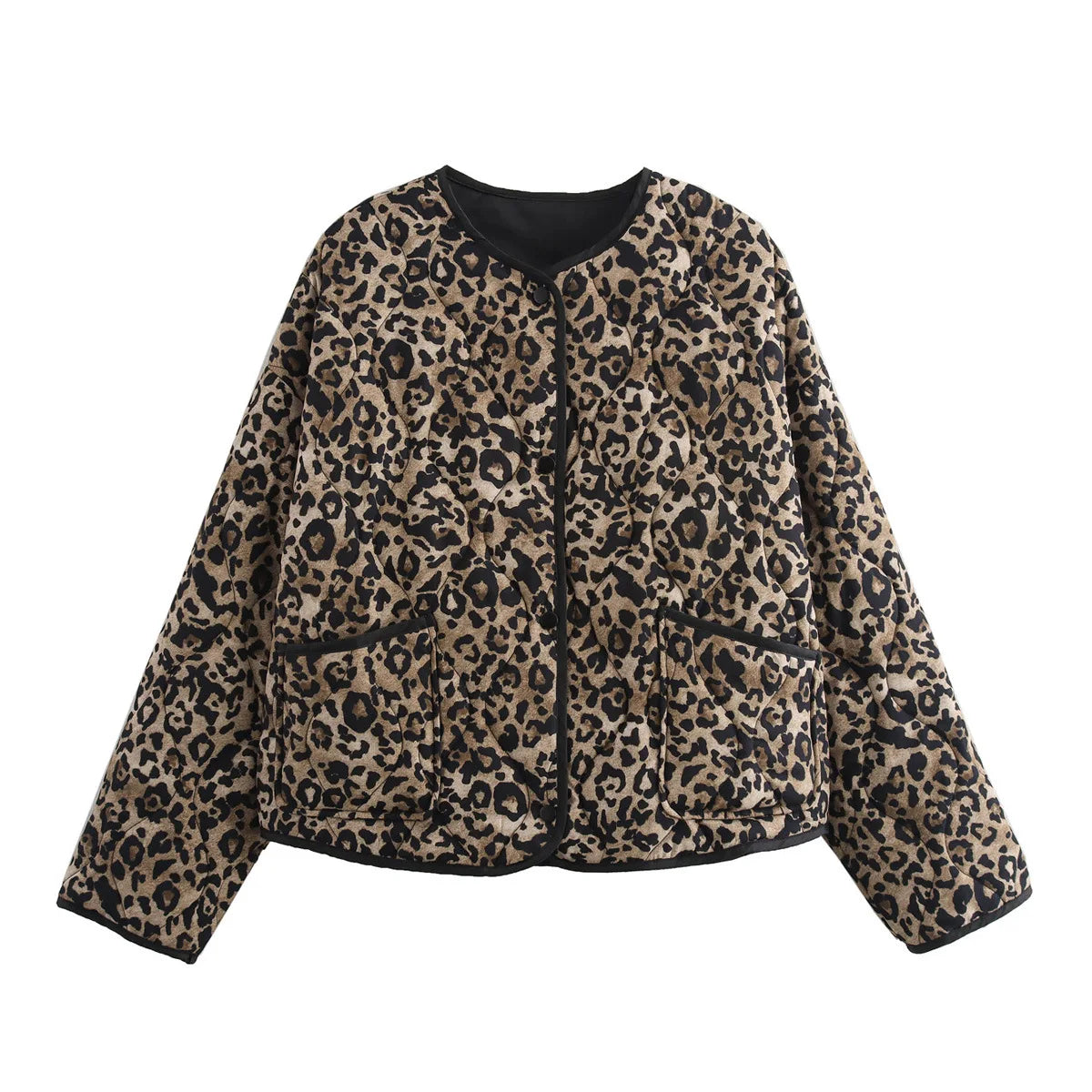 European and American style women's clothing 2025 fashion autumn and winter new item loose animal pattern printed cotton jacket