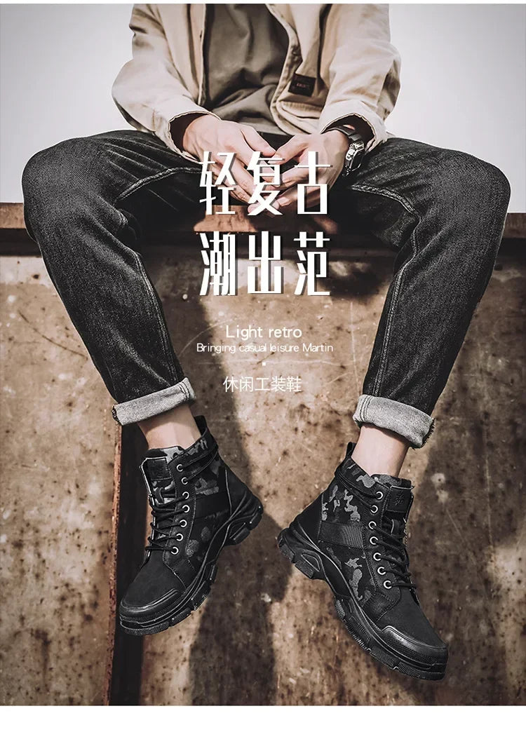 2024 New Men Military Tactical Men's Boots Special Force PU Leather Waterproof Desert Combat Ankle Boot Army Work Men Shoes EVA
