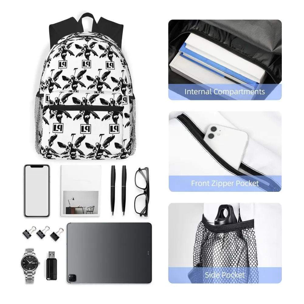 L-Linkin-S P-Park-S Band Student Backpack School Bag Hiking Travel Daypack for Boys Girls Fashion Bookbag Shoulder Bags