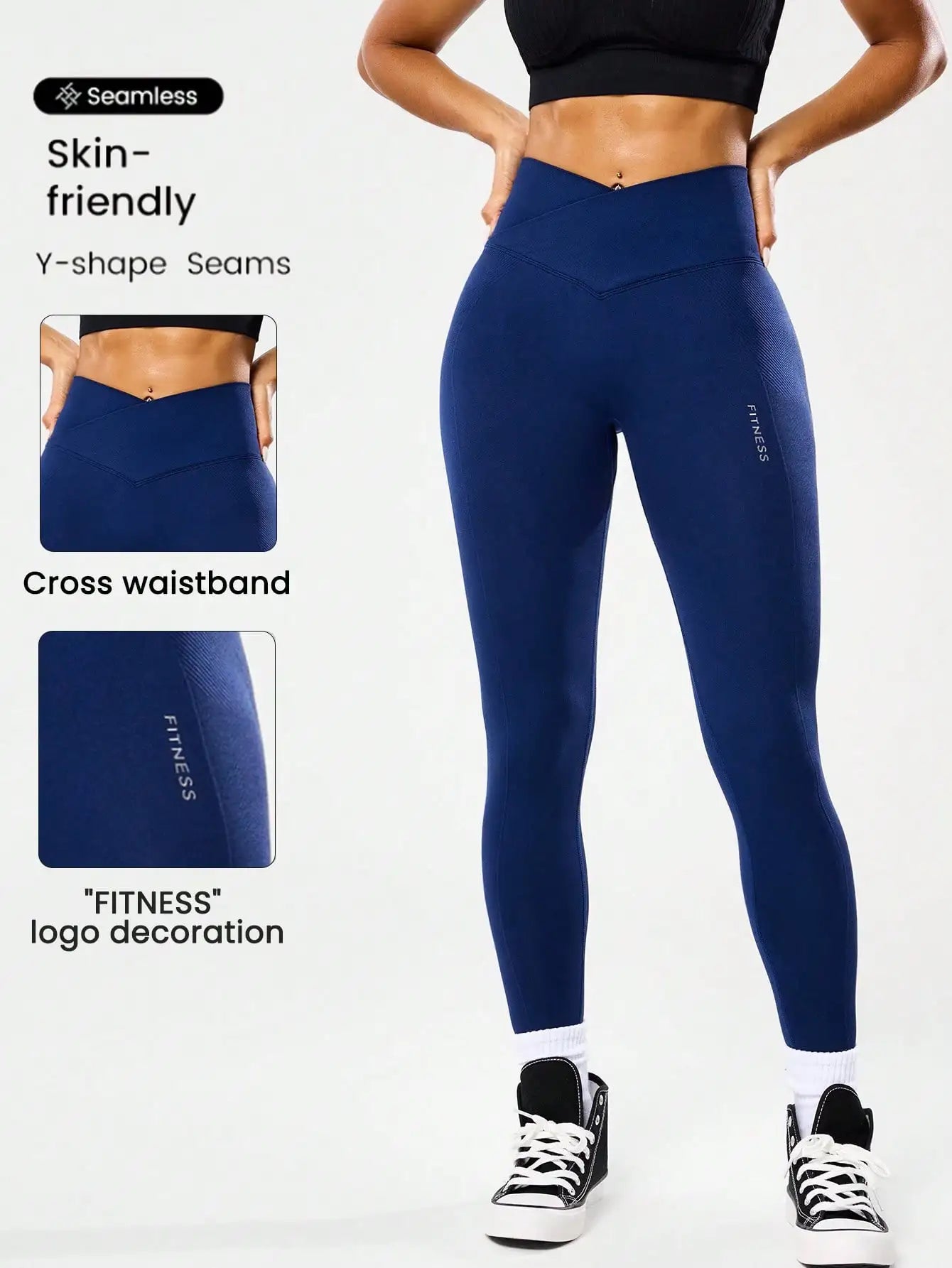 Bestselling Women's High-Waisted Tummy Control Peach Ass Running Fitness Leggings with V-Back, Breathable, Quick-Dry, and Lifted