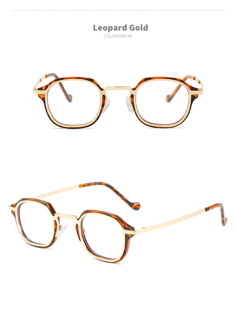 Blue Light Computer Glasses Men TR90 Metal Round Frame Myopia Glasses Women Vintage Optical Nearsighted Eyeglasses 0 To -600 BAZAARHUBO