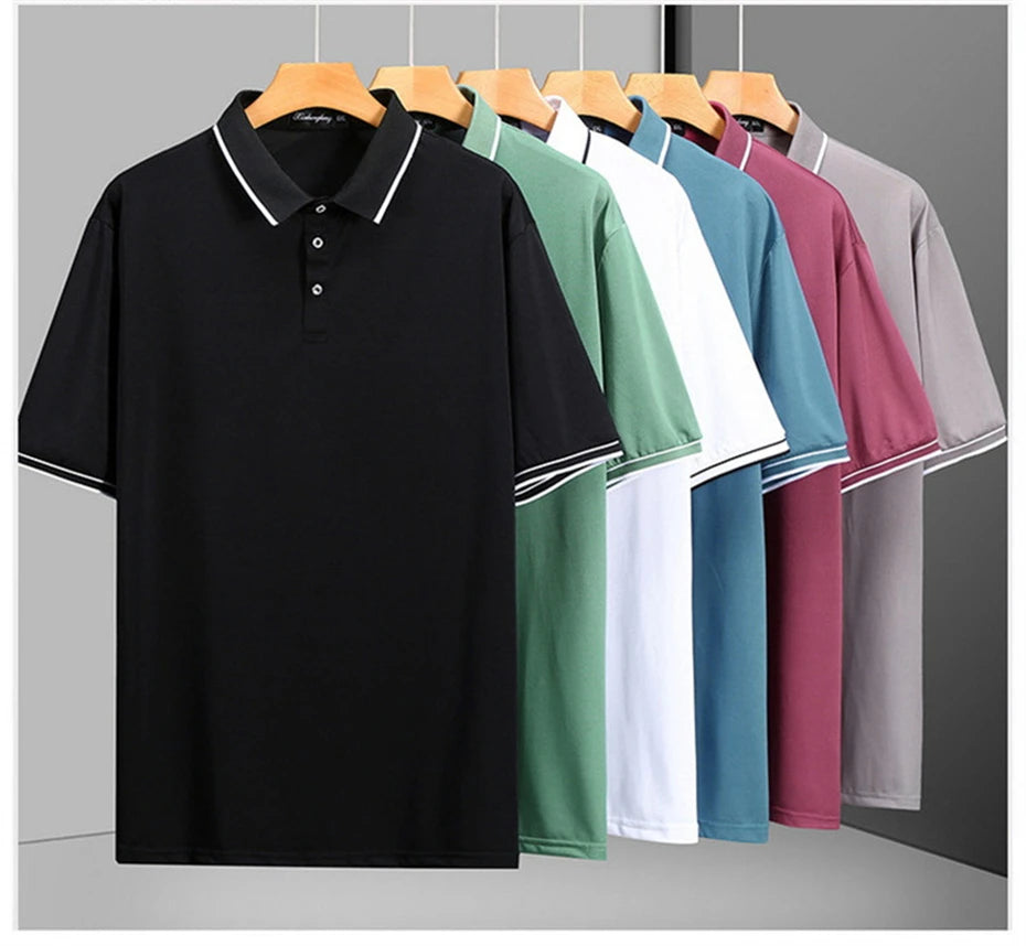 13XL Plus Size Polo Shirt Summer Short Sleeve Polo Shirts Men Fashion Casual Breathable Shirts Male Summer Tops 12XL 13XL