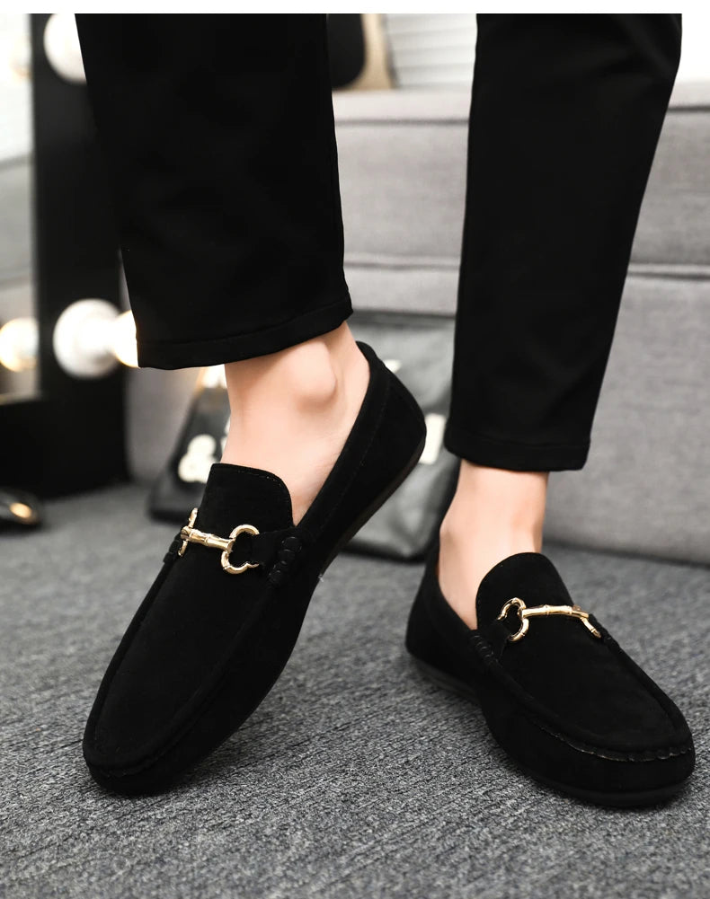 Luxury Brand Fashion Suede Men Casual Shoes Comfort Breathable Slip-on Mens Driving Shoes Men Loafers Mens Lazy Shoes Moccasins