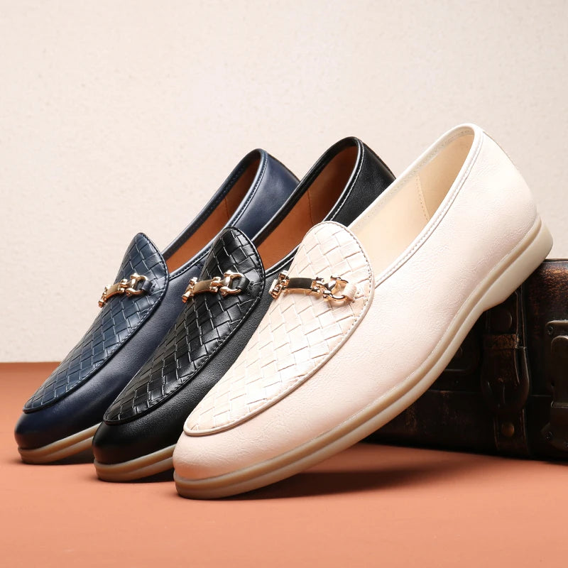 Fashion Men's Casual Shoes Men Horsebit Loafers Moccasins Mens Party Wedding Shoe Light Comfortable Driving Flats