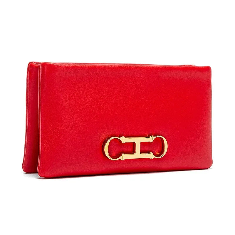 Retro and Versatile Solid-color Fashion New Women's Rectangular Clutch Minimalist Classic Letter-style Cardholder