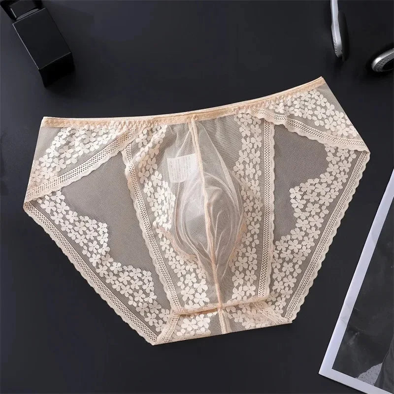 Lace Men's Underwear Ice Silk Calzoncillos Hombre 3D Convex Bag Adults 18 Plus Size Sexy Lingeries for Man Tangas Japonesa New