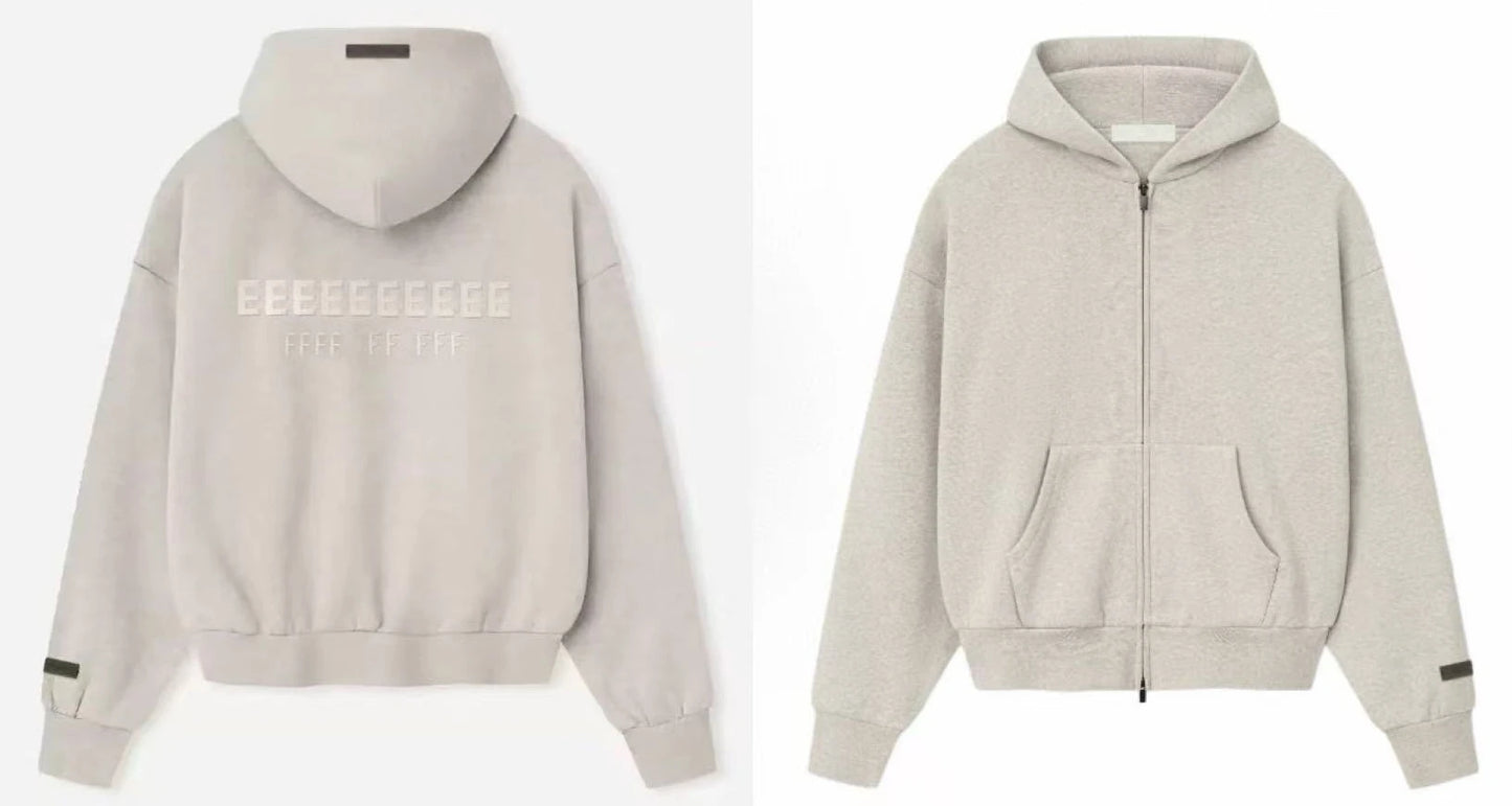 Season 9 Men's Oversized Hoodies Two-pieces Sets Brand Design Metallic Texture Silicone Letter Hoodie Couple Sports Tracksuits