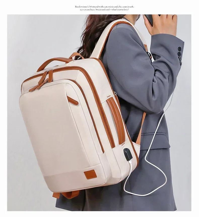 Women Business Backpack Waterproof Laptop Computer Pack Weekender Commuter Bag With USB Port College Student Bags Travel Daypack