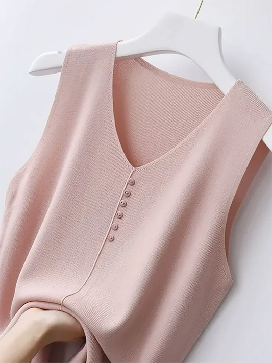 Knitted Vests Women Top V-neck Solid Tank Blusas Mujer De Moda 2026 Summer New Fashion Female Sleeveless Casual Thin Tops