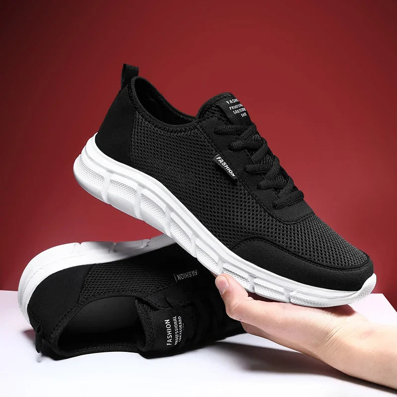 MAEDEF New Sneakers Men's Breathable Mesh Lightweight Casual Walking Man Shoes Big Size 39-48 Comfortable Black Sneakers for Men