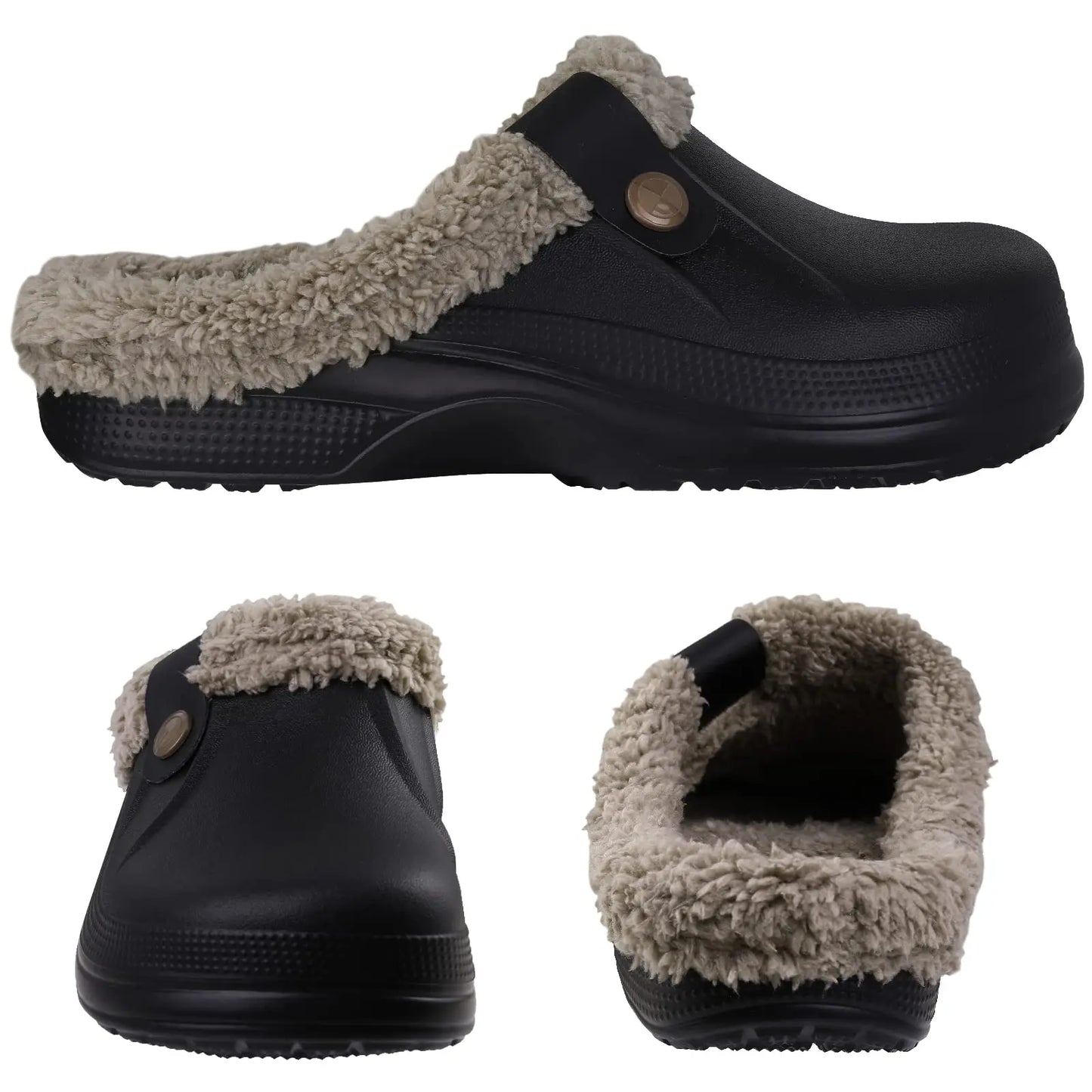 Crestar New Home Warm Slippers For Women Men Winter Soft Plush Slippers Female Clogs Outdoor Waterproof Non-slip Cotton Slippers