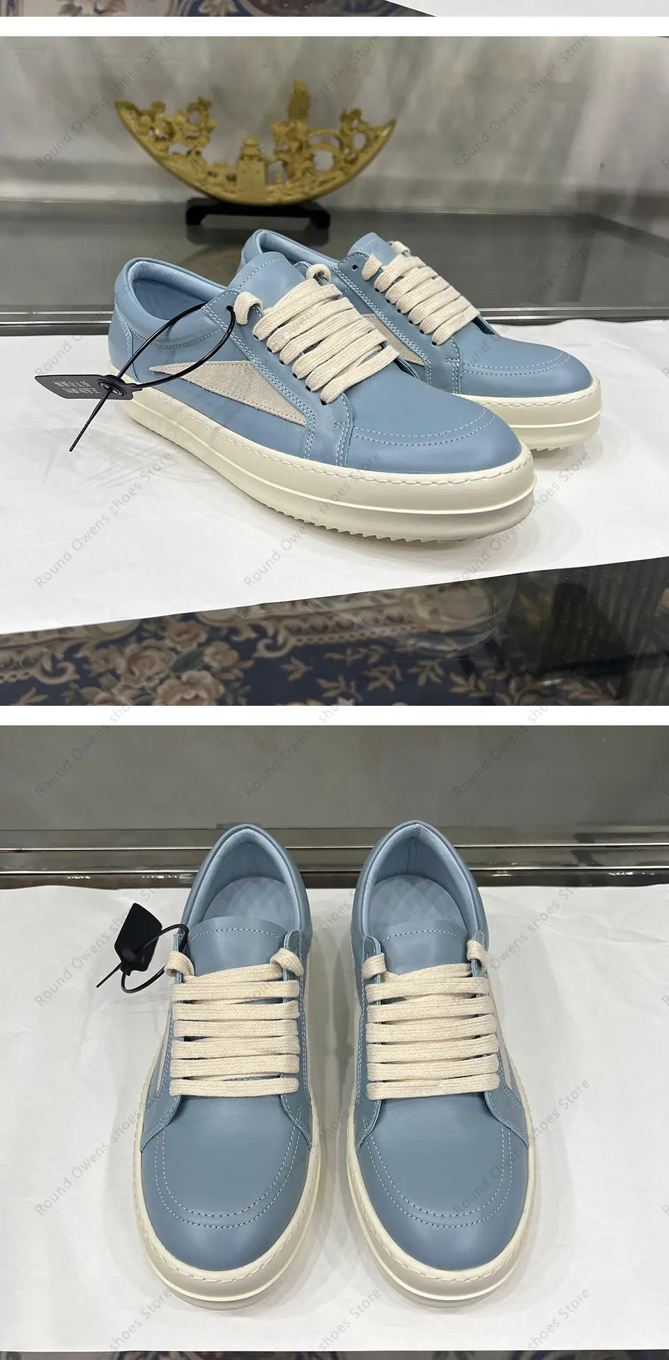 Dunk Blue Low Top Quality Casual Shoes Men Genuine Leather Hip-hop Rock Women Lace Up Ro Original Platform Flat Luxury Sneakers