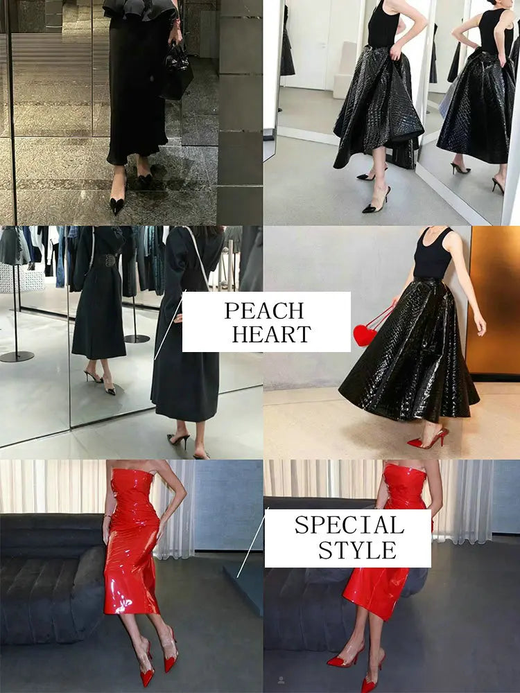 2025 New PVC European Style High Heels Women'S Summer Pointed Toe Runway Sandals Party Shoes