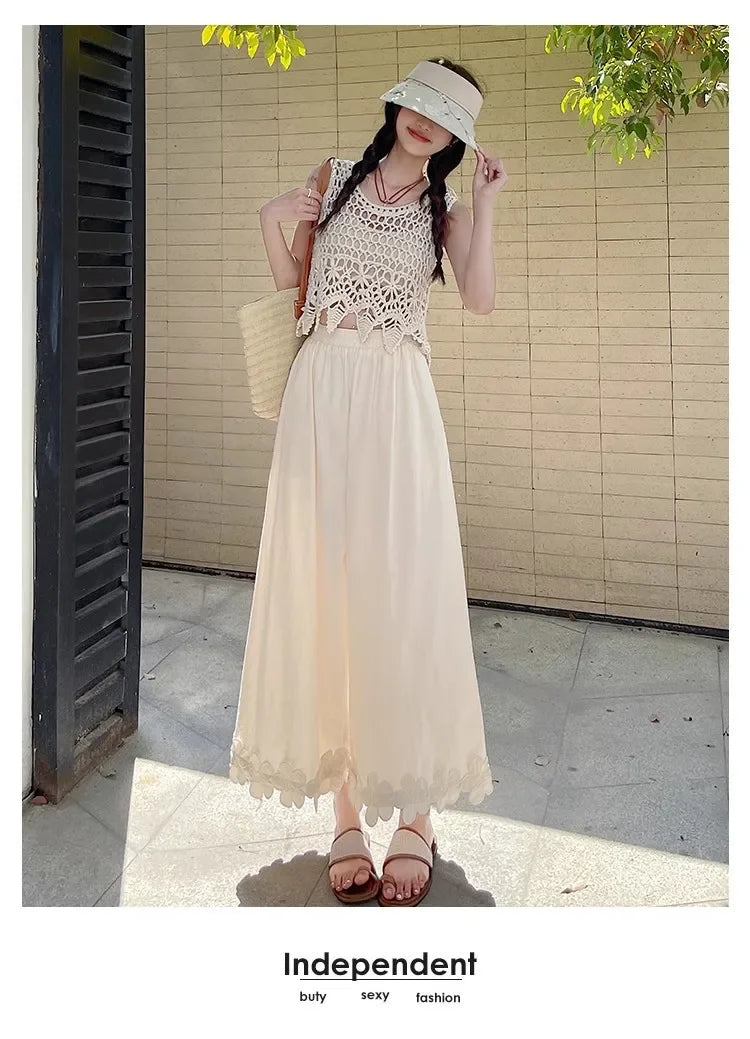 Spring and summer best-selling styles: leisure, fresh, country style, cute, versatile, floral high-waisted nine-tenths pants