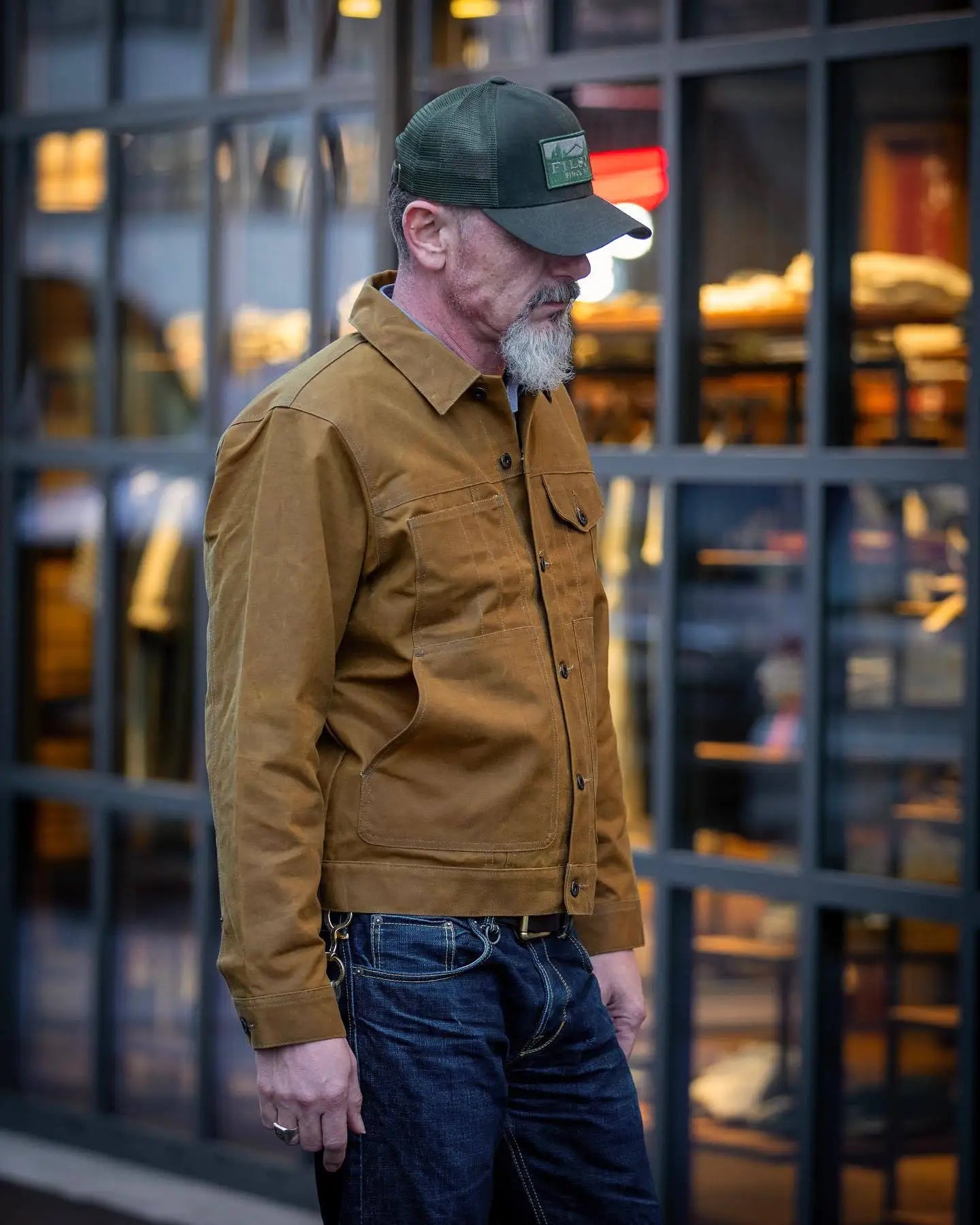 Waxed Canvas Cruiser Jacket Water Suede Rugged Resistant Rugged Style Men's Cruiser Tin Cloth Western Cowboy Work Outerwear