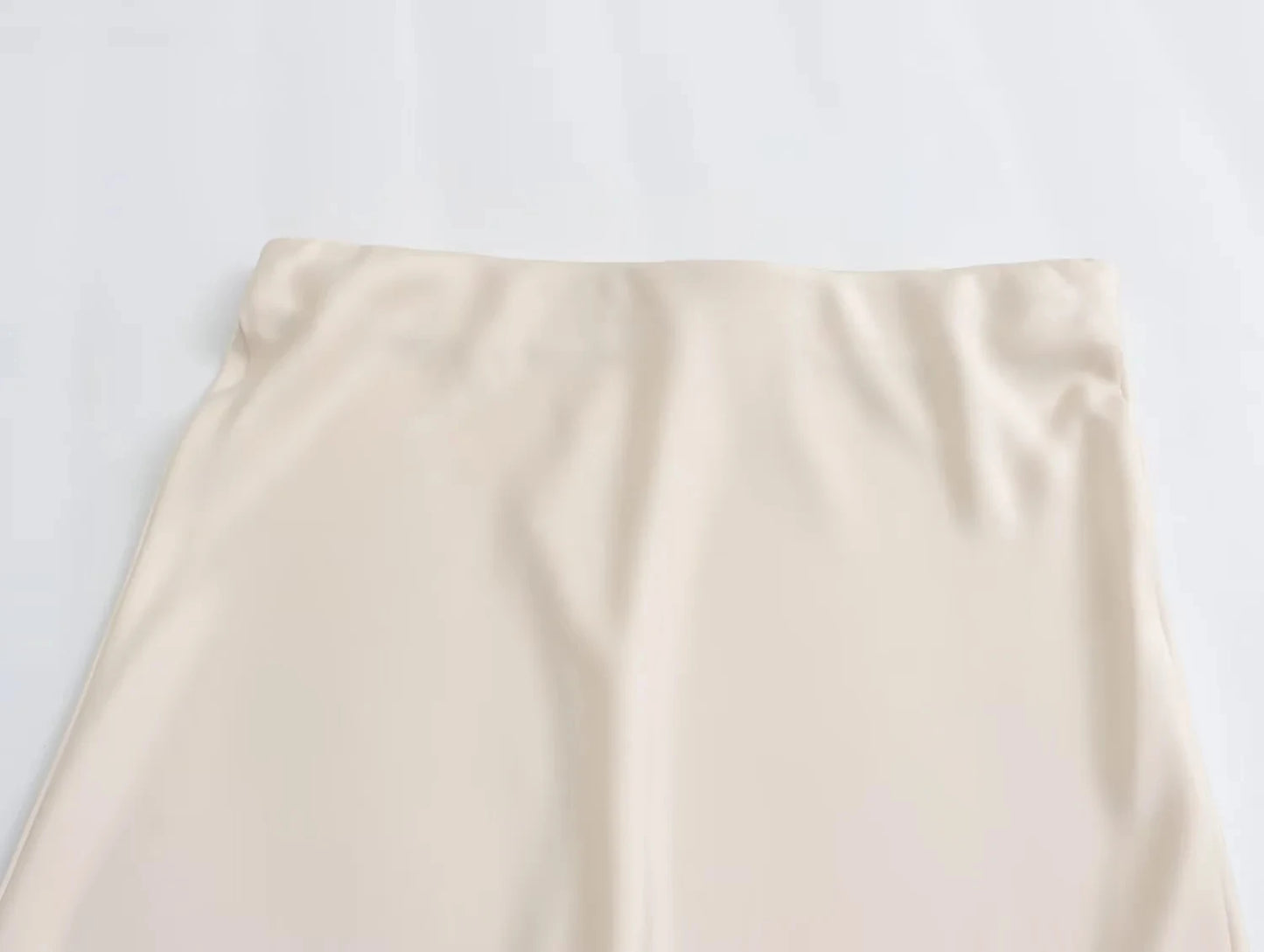 HH Women Fashion Vintage Solid Skirt Satin Slim Elastic Waist Midi Skirts Office Lady Wear Elegant Woman Chic Mermaid Skirt
