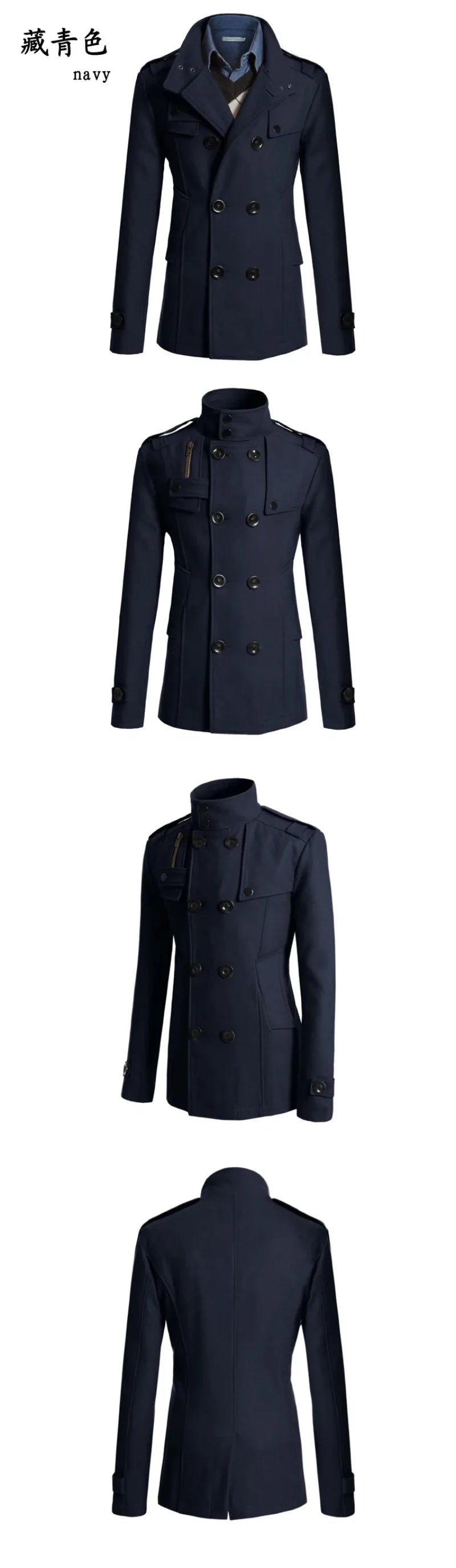 Medieval Coat Man New Men Wool Overcoat For Male Suit Woolen Windbreaker Coats Outer Wear Clothing Detective Cosplay Costumes