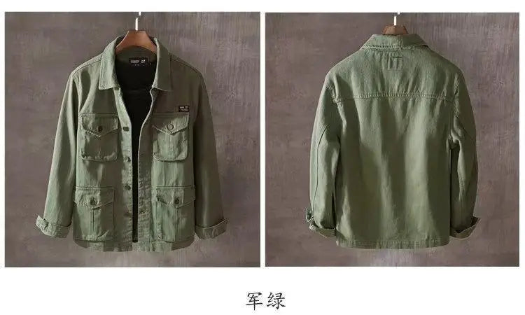 Washed Jackets Trendy Brand Casual Work Jackets Men's Loose Spring Autumn Tops Japanese Style
