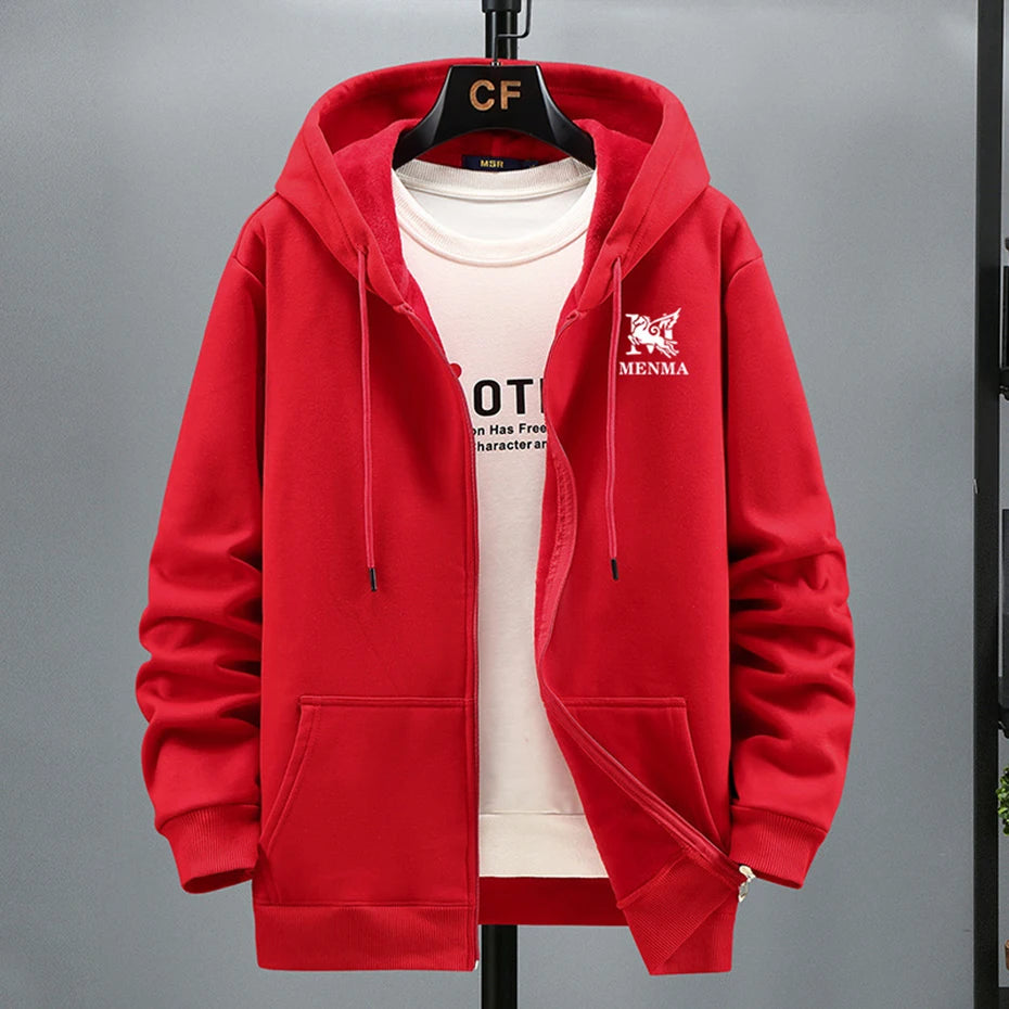 Men's Plus Size Hoodies Jacket Winter Fleece Warm Hooded Sweatshirt Big Size 12XL Coat Man Casual Loose Hoodie 10XL 9XL