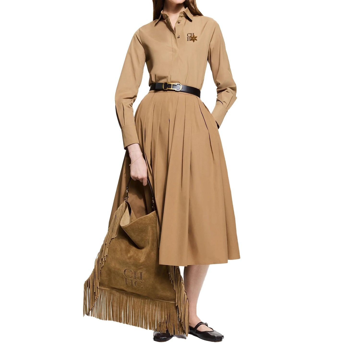 New Women Skirts Sets Long Sleeved Shirts Embroidery Design A Line Pleated Skirt Temperament Casual Office Ladies Skirts Suits BAZAARHUBO