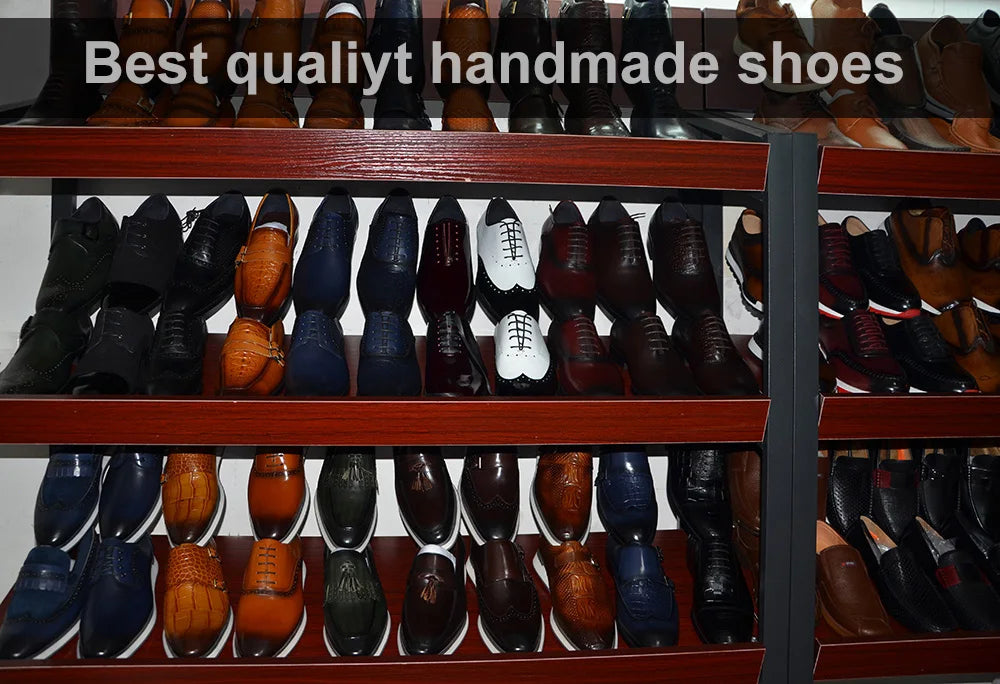 European Style Genuine Leather Men's Casual Shoes Luxury Plaid Business Social Black Flat Lace-Up Sneaker Shoes for Man
