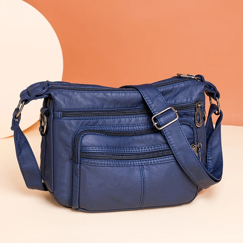 Women Bag 2023 New Fashion Middle-aged Handbag Multi-pocket Practical Messenger Vintage Shoulder Bag Hobos Trend Crossbody Pack