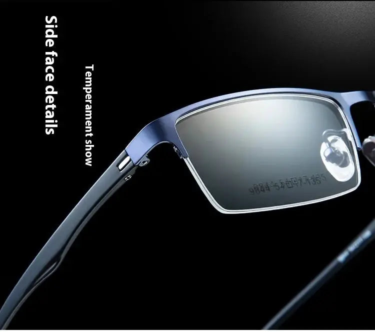 VCKA Half Frame Men Business Myopia Prescription Glasses Alloy Photochromic Anti Blue Ray Shortsighted Eyewear -0.5 TO -10 BAZAARHUBO
