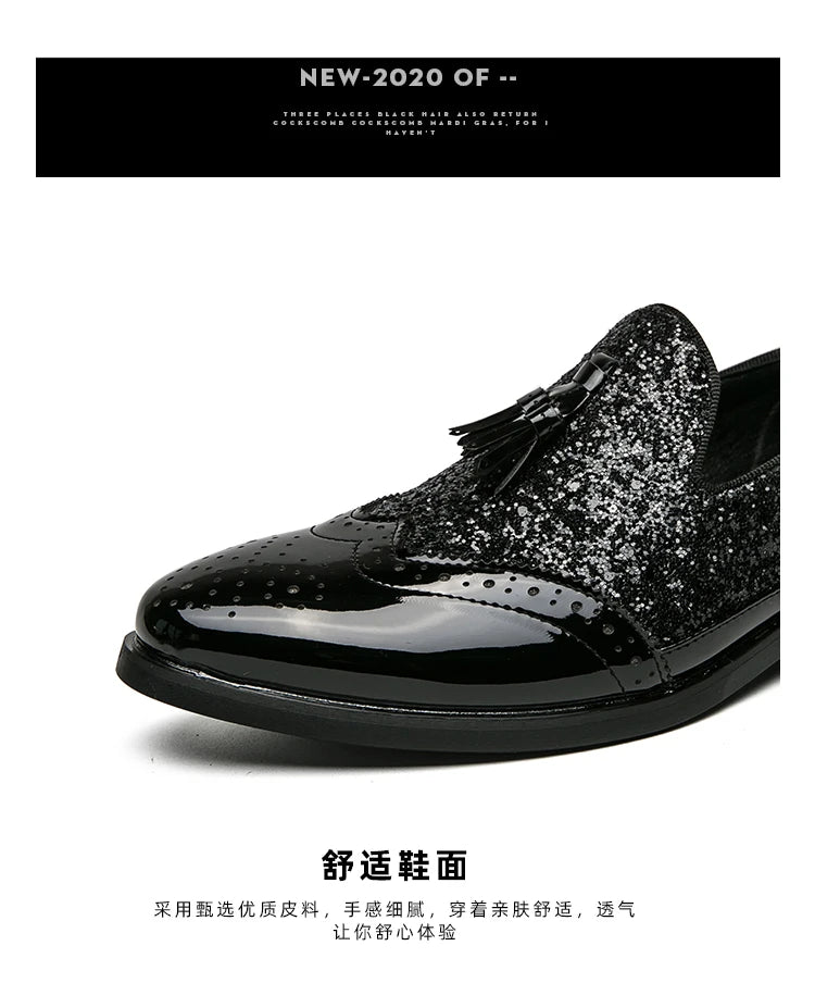 Business Dress Shoes Men's Oxfords Genuine Leather Pointy Toe Lace Up High Quality Office Wedding Formal Shoes For Men Black