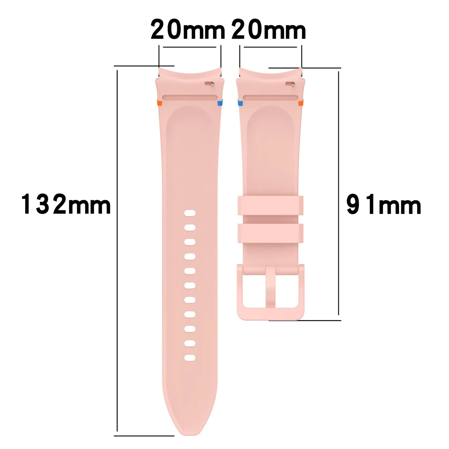 Silicone Strap for Samsung Galaxy Watch 7 6 5 4 44mm 40mm Original No Gaps Sports Band Accessories for 6/4 Classic 47mm 46mm43mm