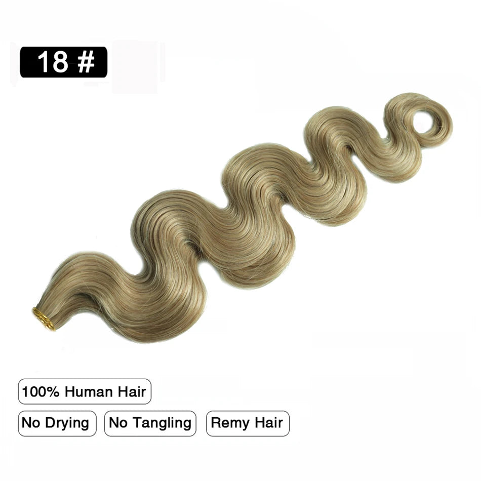 Body Wave Flat Tip Human Hair Extension Highlight Blonde Real Remy Human Fusion Hair Pre Bonded Keratin Hair 1g/S 12-26 Inch