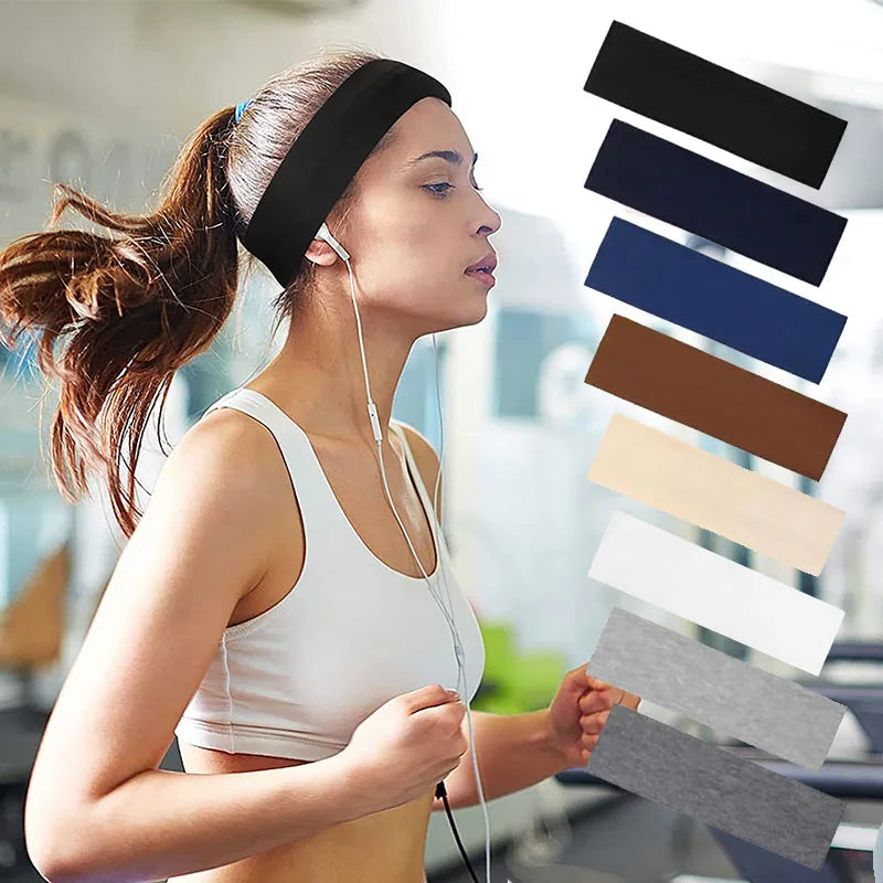 2PCS/Set Sports Yoga Hair Band Solid Running Absorb Sweat Headband For Women Men Fitness Gym Make Up Hair Accessories Headwrap