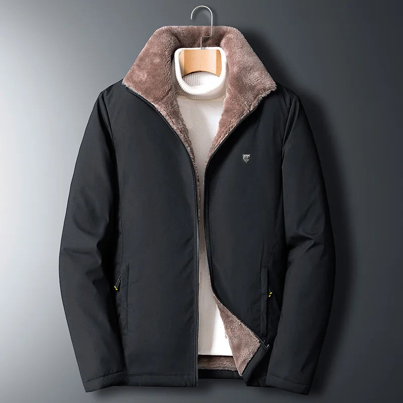 Men 2025 Winter Windproof Warm Thick Fleece Jacket Men Fashion Casual Coat Men Autumn Brand Outwear Outdoor Classic Jacket Men