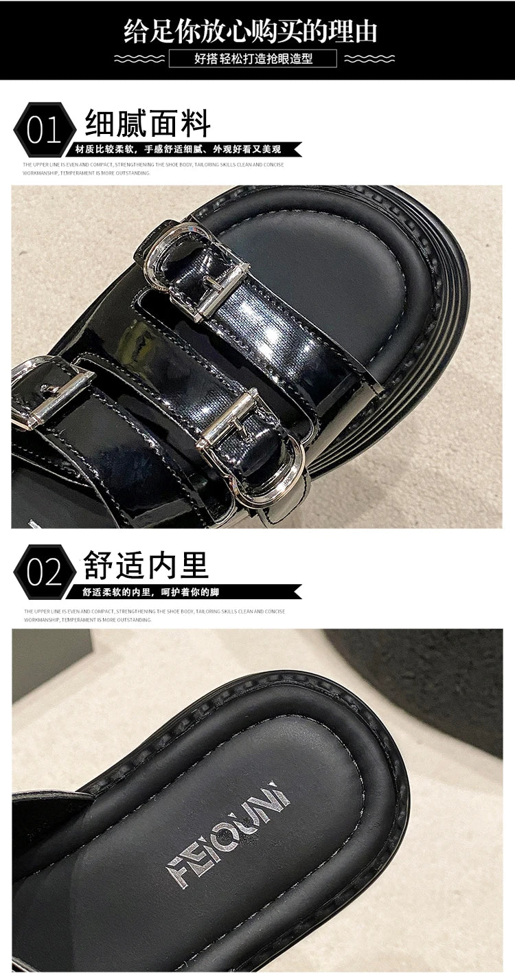 New Fashion Slippers Women Thickness Wedges High Heels Leisure Summer Sandals Female Platform Fish Mouth Shoes Ladies Slippers