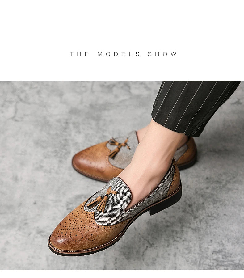 men leather shoes tassel loafers for men social shoe male classic shoes men elegant party moccasins mens fashion footwear