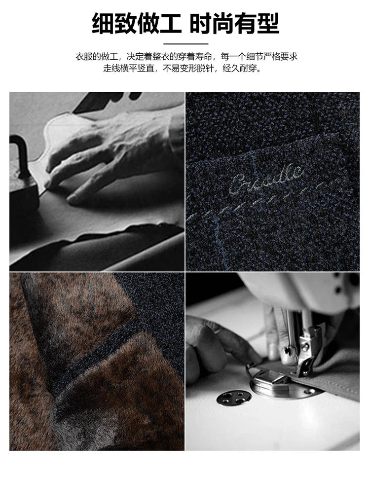 2026 Men Woolen Coats Men's business Casual Trench Coat Winter Coat with wool inner Man Autumn and Winter Wool Coat for Men