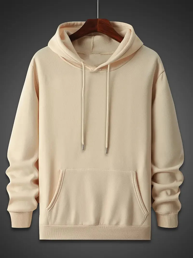 Men's autumn and winter casual fashion loose back poker card A graphic printed long sleeved hooded sweatshirt warm pullover BAZAARHUBO