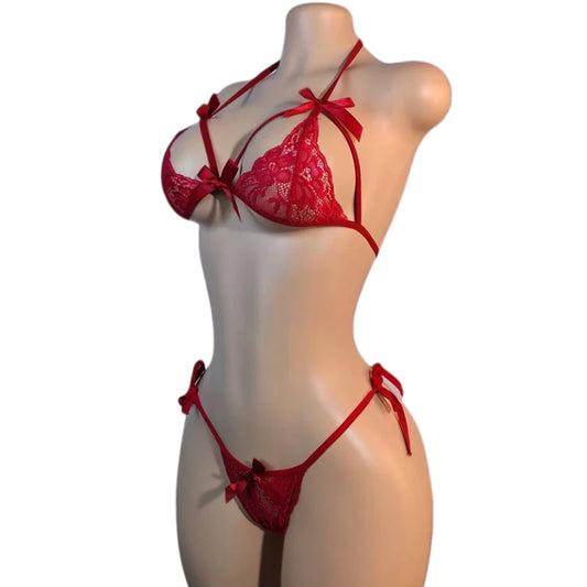 Women's Sexy Set Womens Underwear Exotic Lace Bra Briefs Set Embroidered Print Brassiere Lingerie Set Push Up Thin Bralette