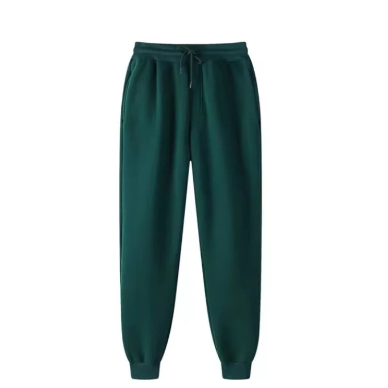 Mens Casual Pants Autumn Winter Fleece Sweatpants Men Running Jogger Sports Gym Trousers Fashion Solid Color Workout Long Pants
