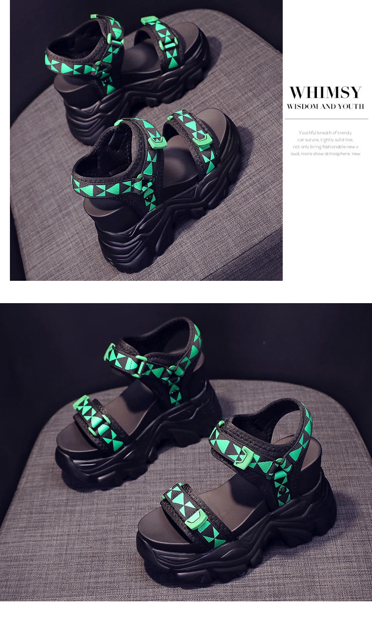 New 2022 Summer Women Platform Sandals Open Toe Wedges High Heels Thick Bottom Beach Shoes Woman Casual Comfort Chunky Sandalias